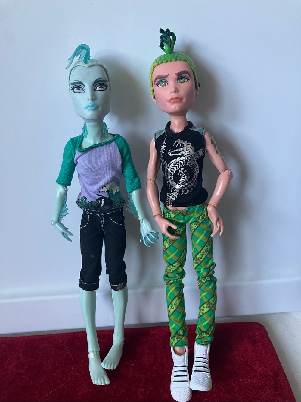 Monster High G1 Boy Doll Lot Deuce Gorgon & Gil Webber Mansters Game Night Pair.